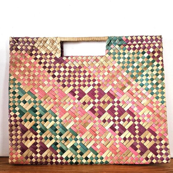 Vintage Woven Rattan Straw Laptop Bag - Bohemian - Modern - Picture 2 of 5